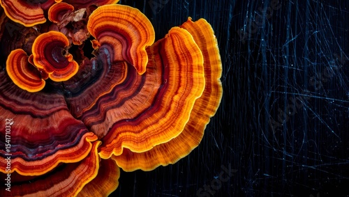 Reishi mushroom, health mushroom concept banner .
