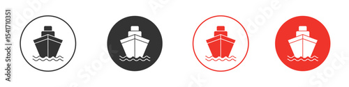 Ship icon Logos. Flat Vector Icon Design Template