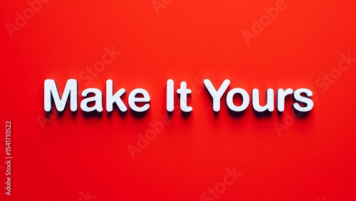 Make It Yours Stamp, Red Background with Make It Yours.