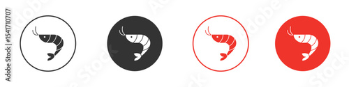 Shrimp icon Logos. Flat Vector Icon Design Template