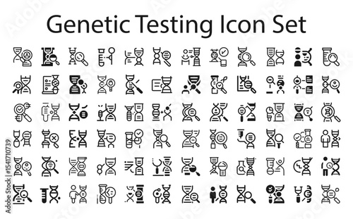 Genetic Testing Icon Set. editable stroke vector graphic elements, Essential brand presence toolkit stock illustration