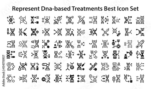 Represent DNA-based treatments Best Icon Set. editable stroke vector graphic elements, Essential brand presence toolkit stock illustration
