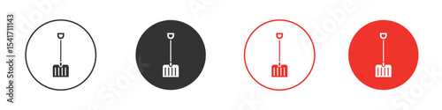 Snow shovel icon Logos. Flat Vector Icon Design Template