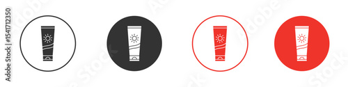Suntan cream icon Logos. Flat Vector Icon Design Template