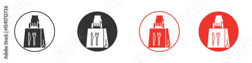 Take away food icon Logos. Flat Vector Icon Design Template
