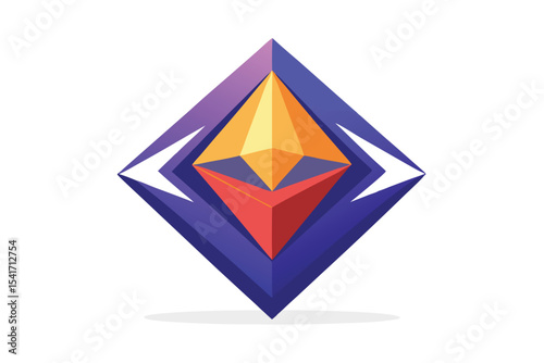 Colorful Abstract Diamond Shape with Geometric Patterns a Modern and Eye Catching Visual Design Suitable for Various Creative Projects