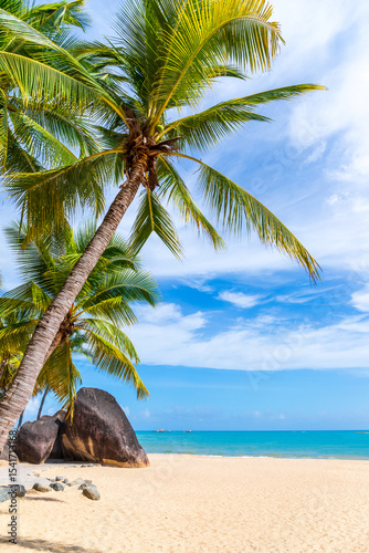 The beach scenery by the Tianya Haijiao in Sanya, Hainan, China