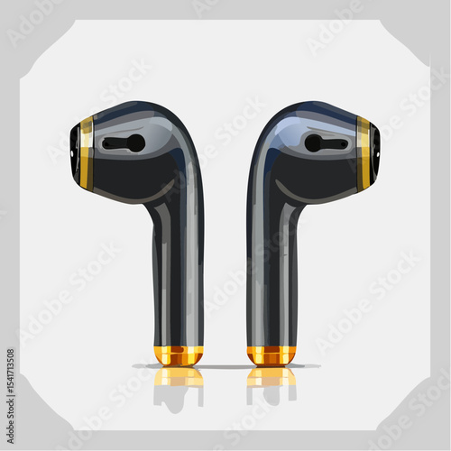 Bluetoothイヤホンのシンプルベクター