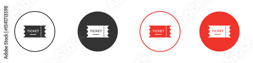 Ticket stub icon Logos. Flat Vector Icon Design Template