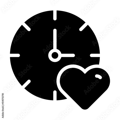 dating time solid icon	

