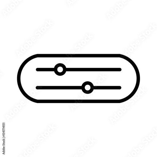 Line icon of control button in black color