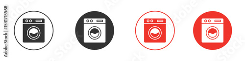 Washing machine icon Logos. Flat Vector Icon Design Template