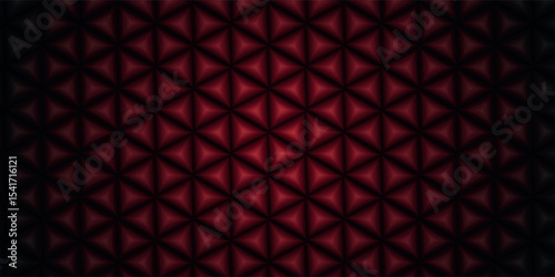 Abstract dark background of red triangle tiles with black gaps between them