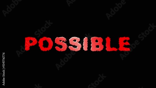 Possible text animated video, red color text on black screen.... 