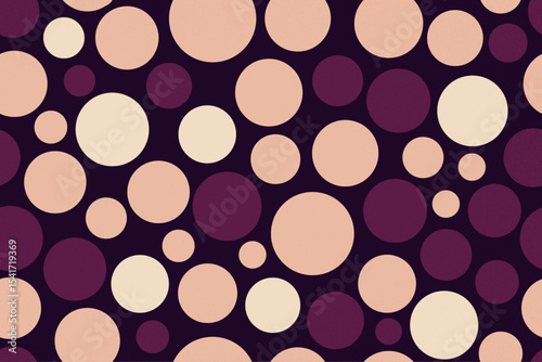 Repeating colorful circles seamless pattern with vibrant artful dots arranged in a dynamic and colorful abstract layout