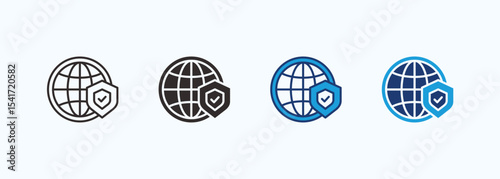 Security icon set multiple style collection