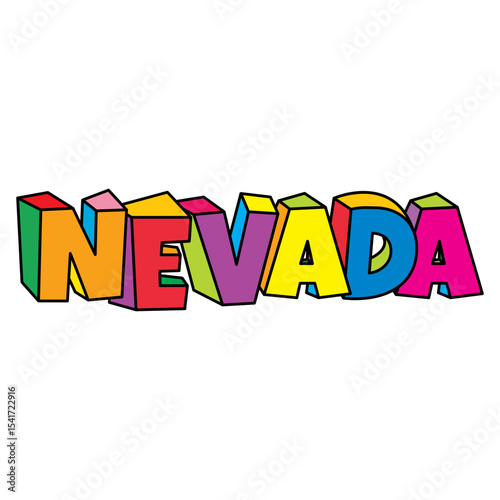 Nevada colorful text logo design vector illustration