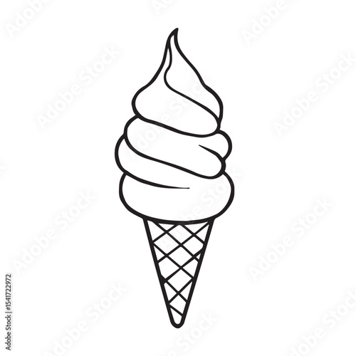 Black and White Ice Cream Cone