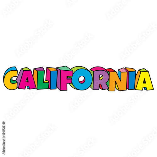 California colorful text logo design vector illustration