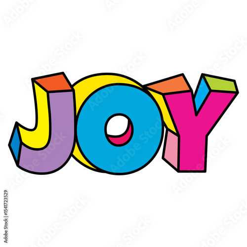 JOY letter logo colorful playful design vector illustration