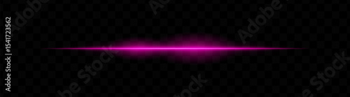 Purple horizontal light beam with glowing core and smooth blur edges on transparent background. Ideal for sci-fi transitions, laser HUD elements, or futuristic glow effects.