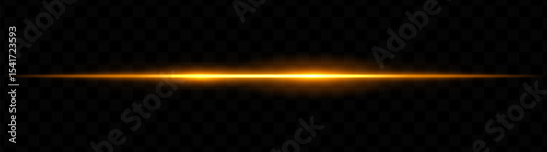 Yellow horizontal light beam with dual bright glows and soft blur on transparent background. Futuristic energy stripe ideal for sci-fi visuals, HUDs, or glowing tech overlays.