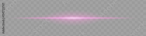 Neon pink horizontal light beam with soft edges and glowing aura on transparent background. A sleek energy pulse perfect for sci-fi UIs, HUDs, or digital light transitions.