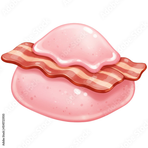 Pink goo with crispy bacon topping illustration