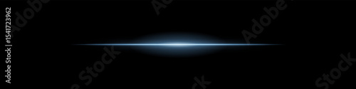 Elegant soft blue horizontal beam glowing on a dark background. A subtle flare evoking sunrise energy, cinematic transitions, or the first blink of futuristic awakening.