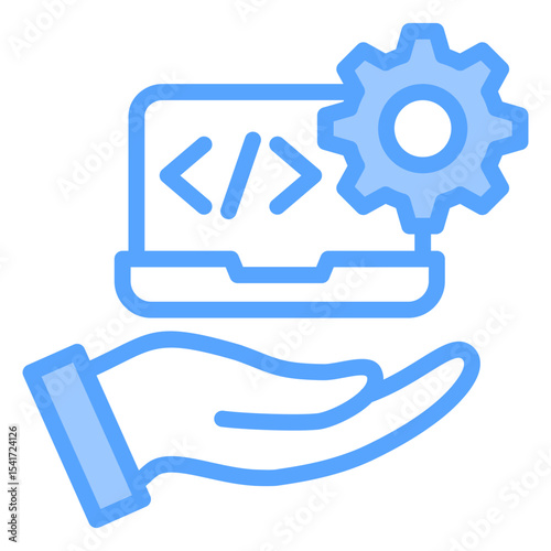 Digital Service Blue Icon