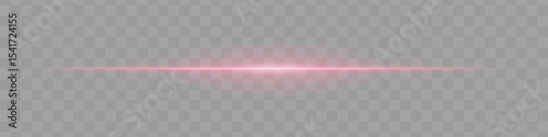 Neon red horizontal light beam with soft edges and glowing aura on transparent background. A sleek energy pulse perfect for sci-fi UIs, HUDs, or digital light transitions.