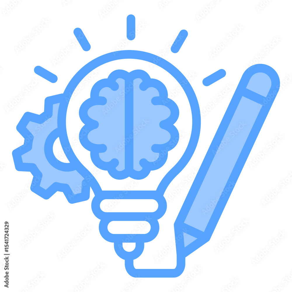 Obraz premium Design Thinking Blue Icon