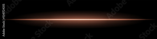 Golden horizontal light beam. Sharp glowing laser line with radiant fade on both sides over dark background. Great for sci-fi, energy visuals, light effects, or futuristic transitions.