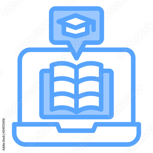 E Learning Blue Icon