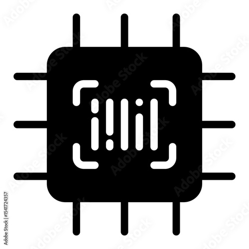 chip barcode solid icon