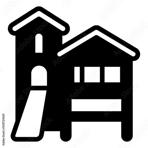 Forester house solid icon, forestry concept. Vector graphics. Protected area guardhouse, forest plantation sign on white background, style mobile or design.