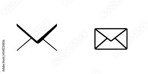 Black icons representing modern communication methods globally used for emails and messaging services
