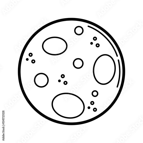 Moon icon on white background