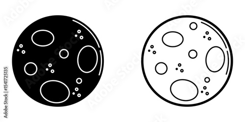 Moon icon on white background