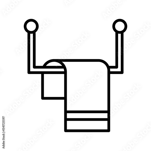 clean bathroom towel on the wall icon on white background