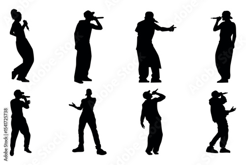 Rapper Music Silhouette Vector Pack