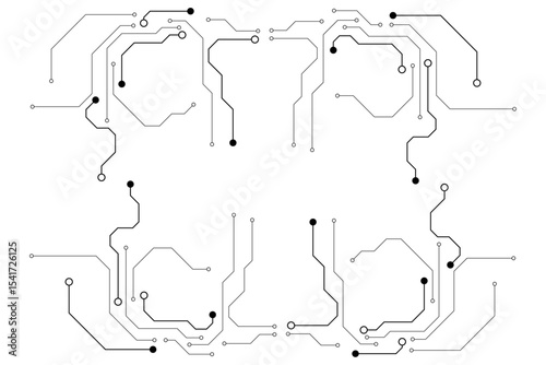 Abstract futuristic circuit board Illustration, Circuit board with various technology elements. Circuit board pattern for technology background. Vector illustration