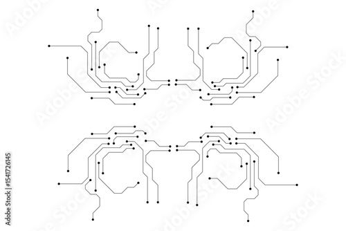 Abstract futuristic circuit board Illustration, Circuit board with various technology elements. Circuit board pattern for technology background. Vector illustration
