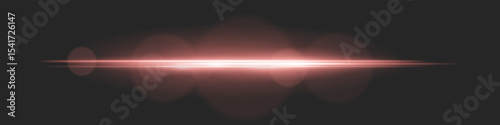 Horizontal light beam with intense glow and lens flare circles on black background. Ideal for cinematic transitions, sci-fi UI effects, or dramatic glowing overlays.