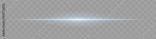Neon blue horizontal light beam with soft edges and glowing aura on transparent background. A sleek energy pulse perfect for sci-fi UIs, HUDs, or digital light transitions.