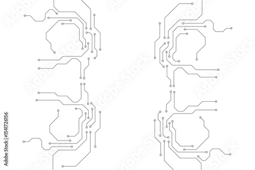 Abstract futuristic circuit board Illustration, Circuit board with various technology elements. Circuit board pattern for technology background. Vector illustration
