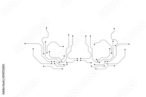 Abstract futuristic circuit board Illustration, Circuit board with various technology elements. Circuit board pattern for technology background. Vector illustration