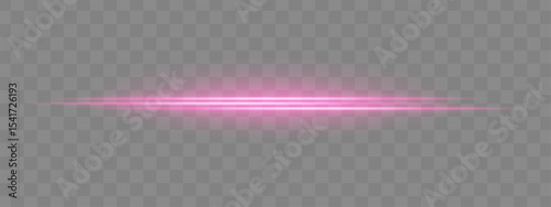 Dual purple horizontal light beams with soft glow and motion blur on transparent background. Futuristic energy streak ideal for UI design, sci-fi overlays, or speed effects.