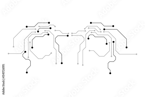Abstract futuristic circuit board Illustration, Circuit board with various technology elements. Circuit board pattern for technology background. Vector illustration