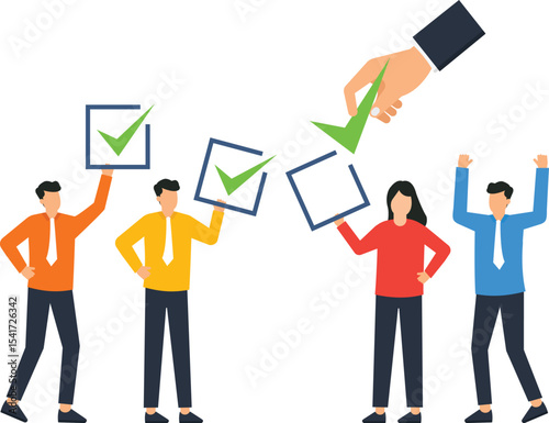 Successful Team Selection, showcases a diverse team professionals, successful recruitment, employee selection, team building, and achieving business goals,illustrate HR processes, talent acquisition,